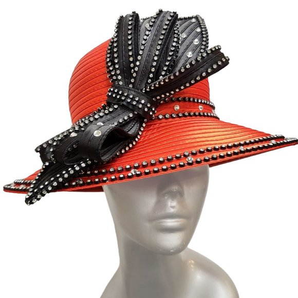 Women\'s designer couture satin ribbon hat church Kentucky derby tea party main image 7